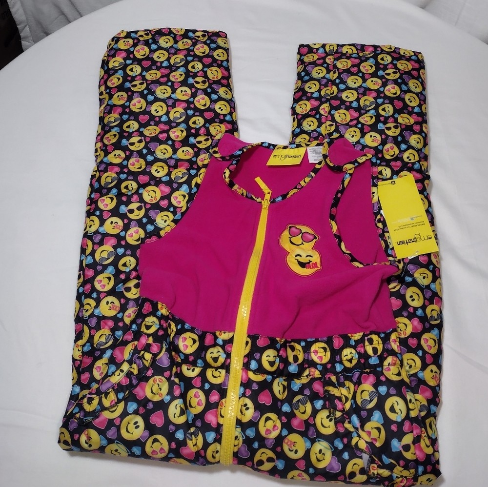 Emojination Smiling Emoji Fleece Waterproof Snow Suit Bibs